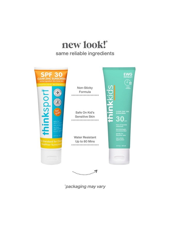 Thinkkids Mineral Sunscreen, SPF 30 Clear Zinc Oxide Sunscreen, 3 Fl Oz, Natural Reef Safe Sunscreen for Kids, Broad Spectrum UVA/UVB Sun Screen - Image 3