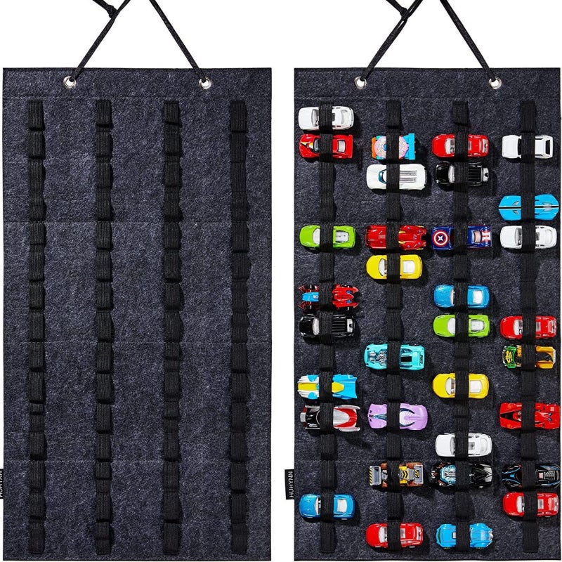 Fit for 1:64 scale car model felt wall-mounted storage bag/dark grey - Image 1