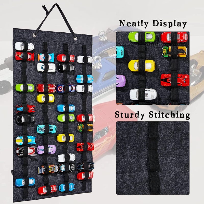 Fit for 1:64 scale car model felt wall-mounted storage bag/dark grey - Image 4