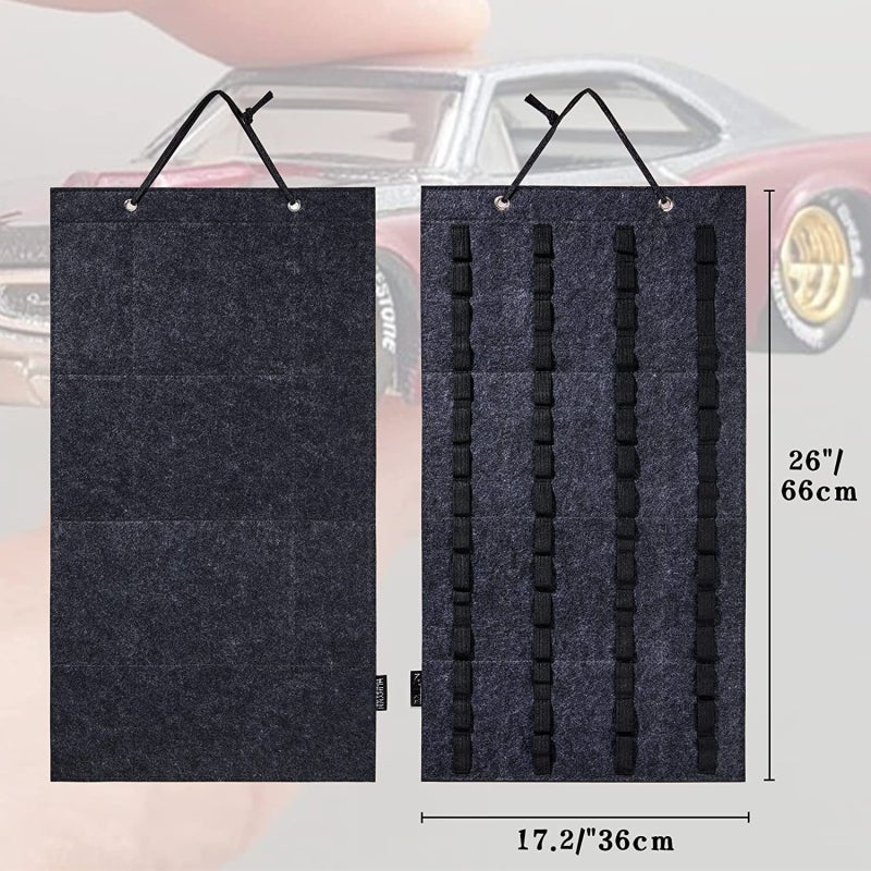 Fit for 1:64 scale car model felt wall-mounted storage bag/dark grey - Image 5