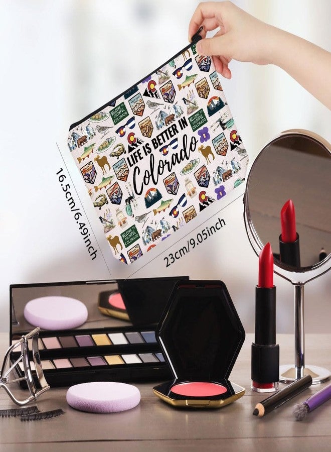 WCGXKO هدية رحلة إلى كولورادو: الحياة أجمل في كولورادو، حقيبة مكياج، تذكارات عطلة كولورادو (أجمل في كولورادو) - Image 2