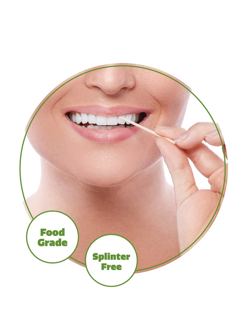 12-Pack Bamboo Wooden Toothpicks - Double Sided Round Bamboo Sticks - Toothpick Dispenser For Teeth, Food Pick Appetizers, Fruits And Diy Craft - Image 5