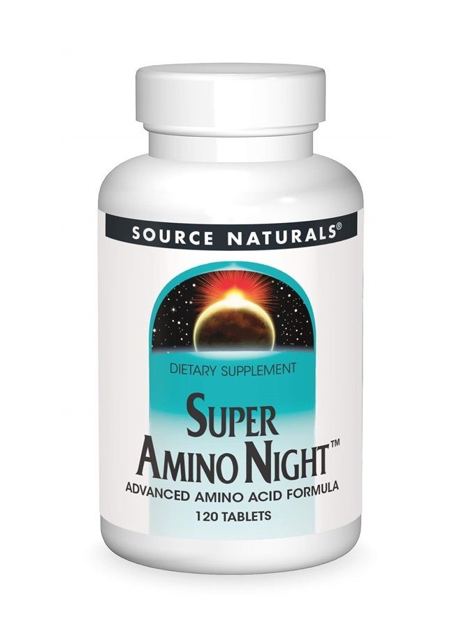 Source Naturals Super Amino Night - Advanced Amino Acid Formula - 120 Tablets - Image 1