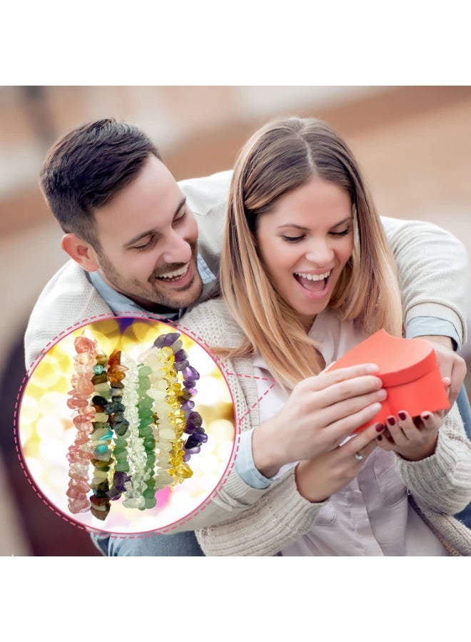 8-Piece Chakra Bracelet Set – Natural Gemstone Chip Bracelets for 7 Chakras, Unisex Healing Energy Jewelry, Fast Delivery, COD Available - Image 5