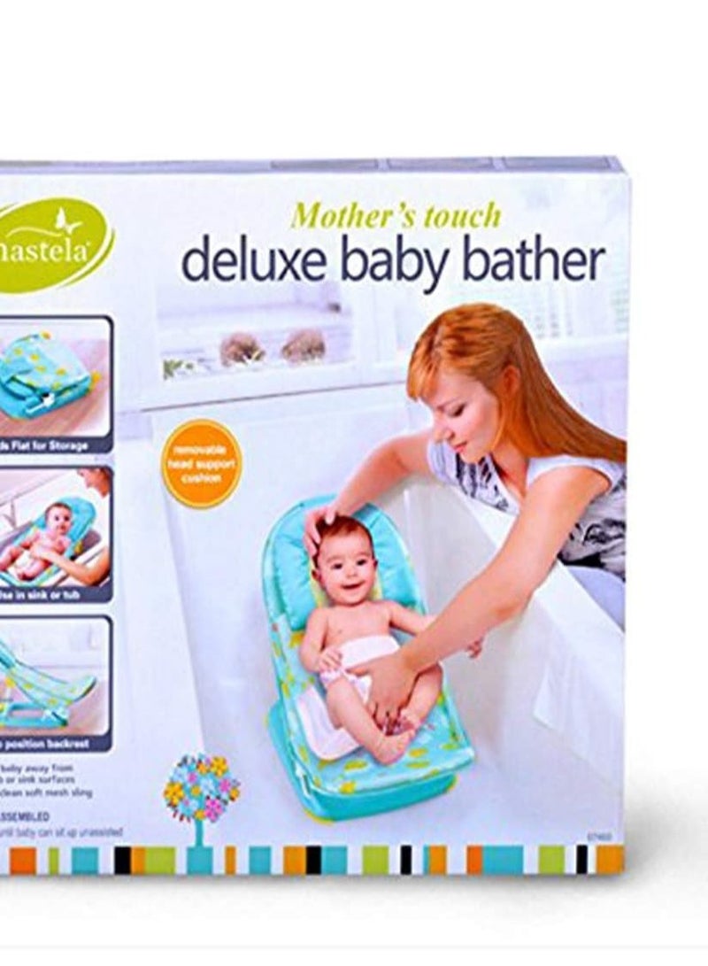 Raxoom Baby Infant Bathing SEAT Traning SEAT Baby Nursing Compact Delux Baby Bather with Removable Head Support Cushion Infant Bath Chair Todler The Bubbly Baby Bath (0 Month+) (Green) - Image 3
