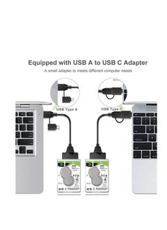 Generic SATA to USB 3.0 Cable, SATA 22 Pin 2.5" inch Female to USB 3.0 & Type-C Male USB-C USB 3.0, USB 3.0 to SATA III Hard Drive Adapter, for 2.5 3.5 Inch HDD/SSD Hard Drive Disk  - Image 2