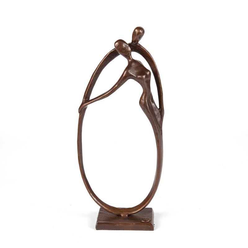 Danya B Danya B Circle of Love Bronze Sculpture  Contemporary Home Decor Modern and Elegant Couple Embrace Eternal for Wedding Anniversary Birthday or Gift 
