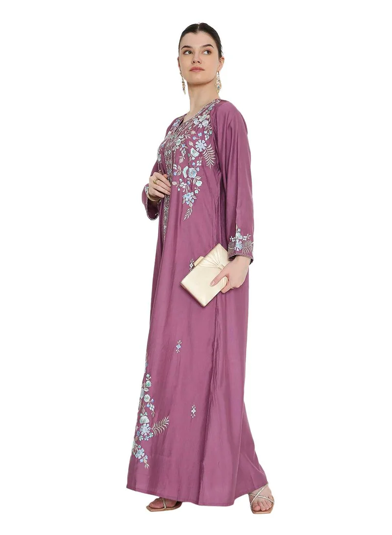 HANA & SARA flowery design long arabic jalabia kaftan dress