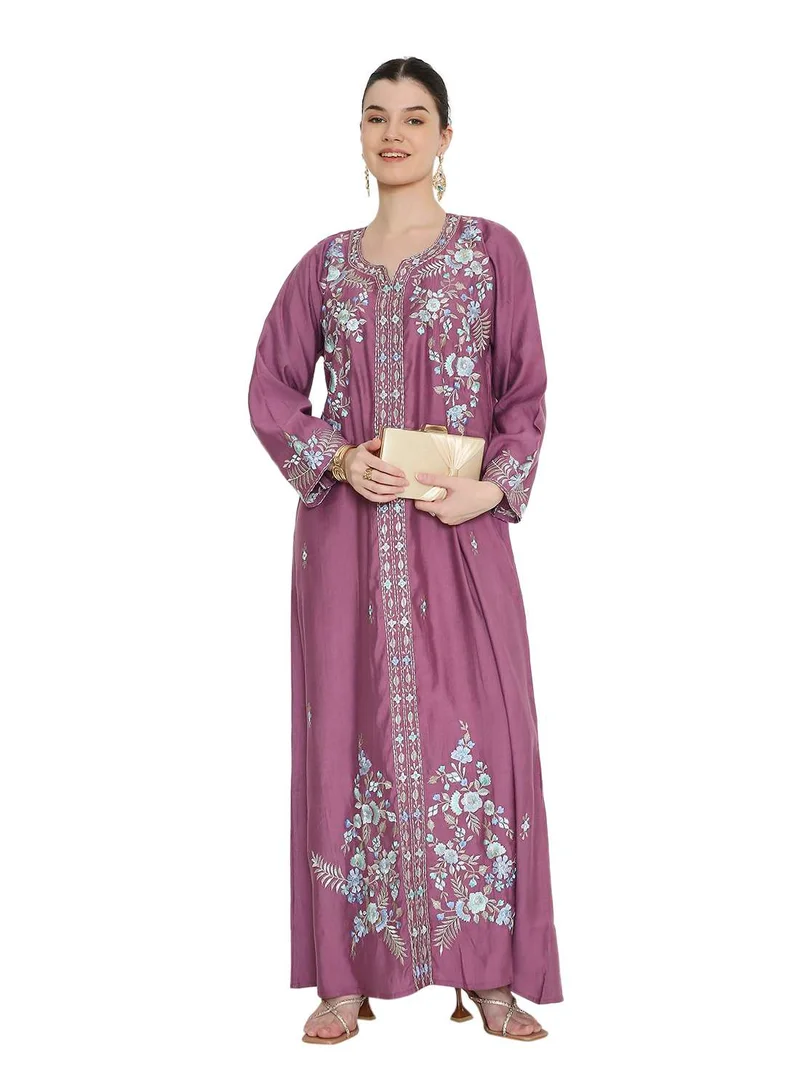 HANA & SARA flowery design long arabic jalabia kaftan dress