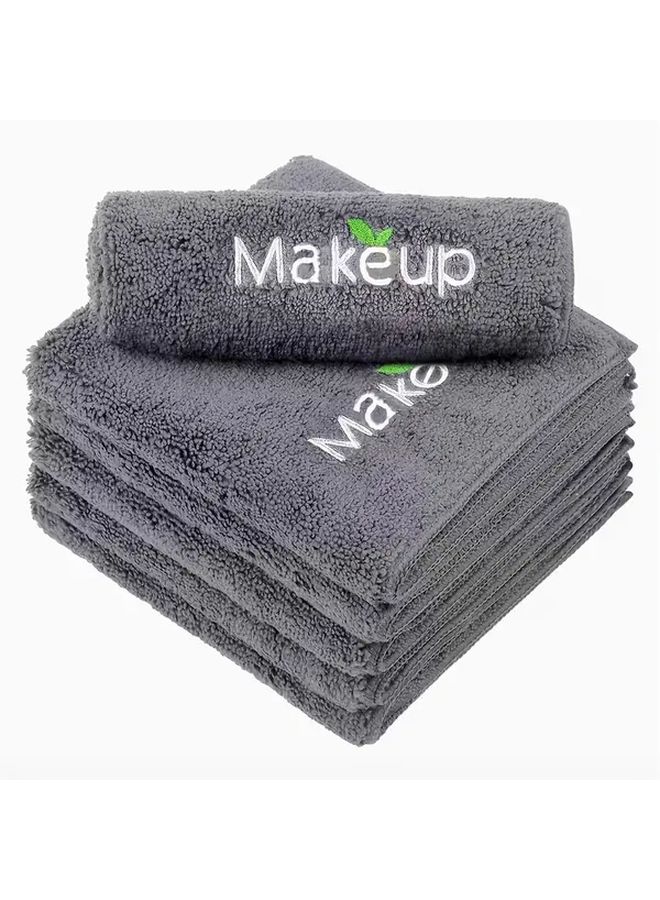 Grey Microfiber Makeup Remover Cloths 12pcs Soft Quick Dry Face Towels - Image 1