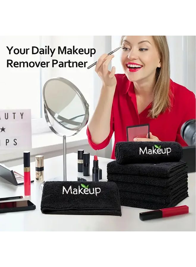 Grey Microfiber Makeup Remover Cloths 12pcs Soft Quick Dry Face Towels - Image 3