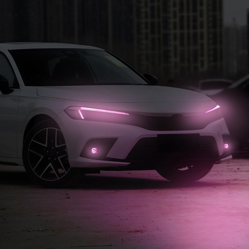 TOMALL 3 Pair Headlight Fog Light Rearview Mirror Light Vinyl Films Smoke Tint Compatible with Honda 11th Gen Civic 2022-2025+ Light Transmission Tint Wrap Exterior Sticker Decorations Trim (Pink) - Image 5
