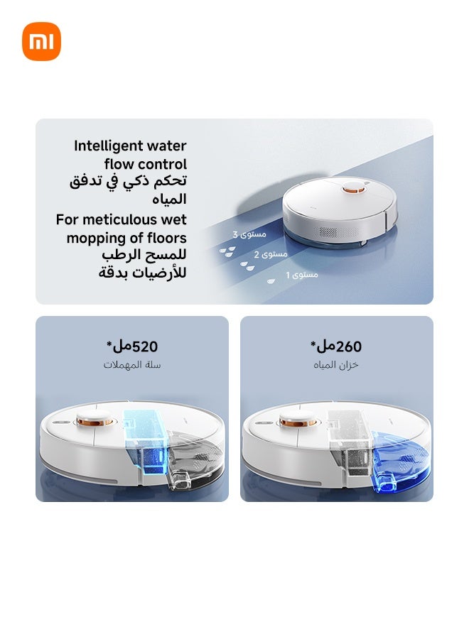 Xiaomi Robot Vacuum S40C, 2-in-1 Vacuum and Mop, 5000Pa Suction, Smart LDS Navigation, Auto Recharge, Works on Low Pile Carpets & Hard Floors 20 W 61123 white - Image 5