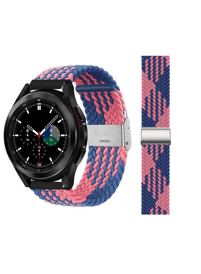 Perfii Adjustable Braided Band for Samsung Galaxy Watch4 Blue/Pink - Image 1