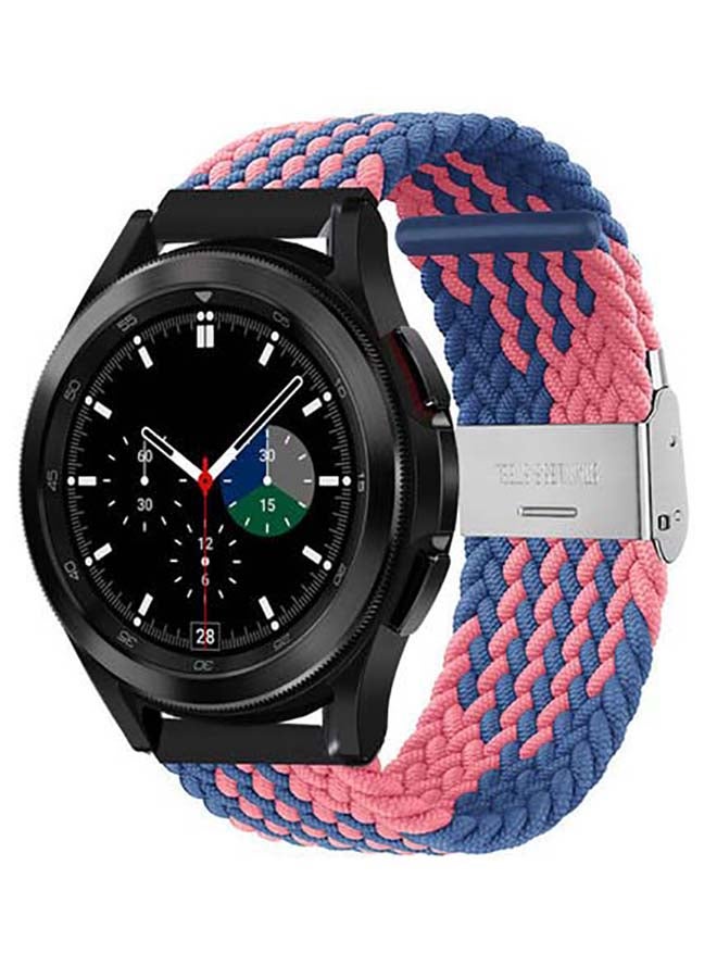 Perfii Adjustable Braided Band for Samsung Galaxy Watch4 Blue/Pink - Image 2