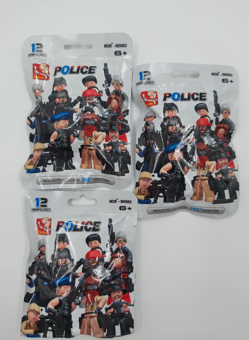 12-Piece Police Mini Figure Set M38-B0586 Set of three products