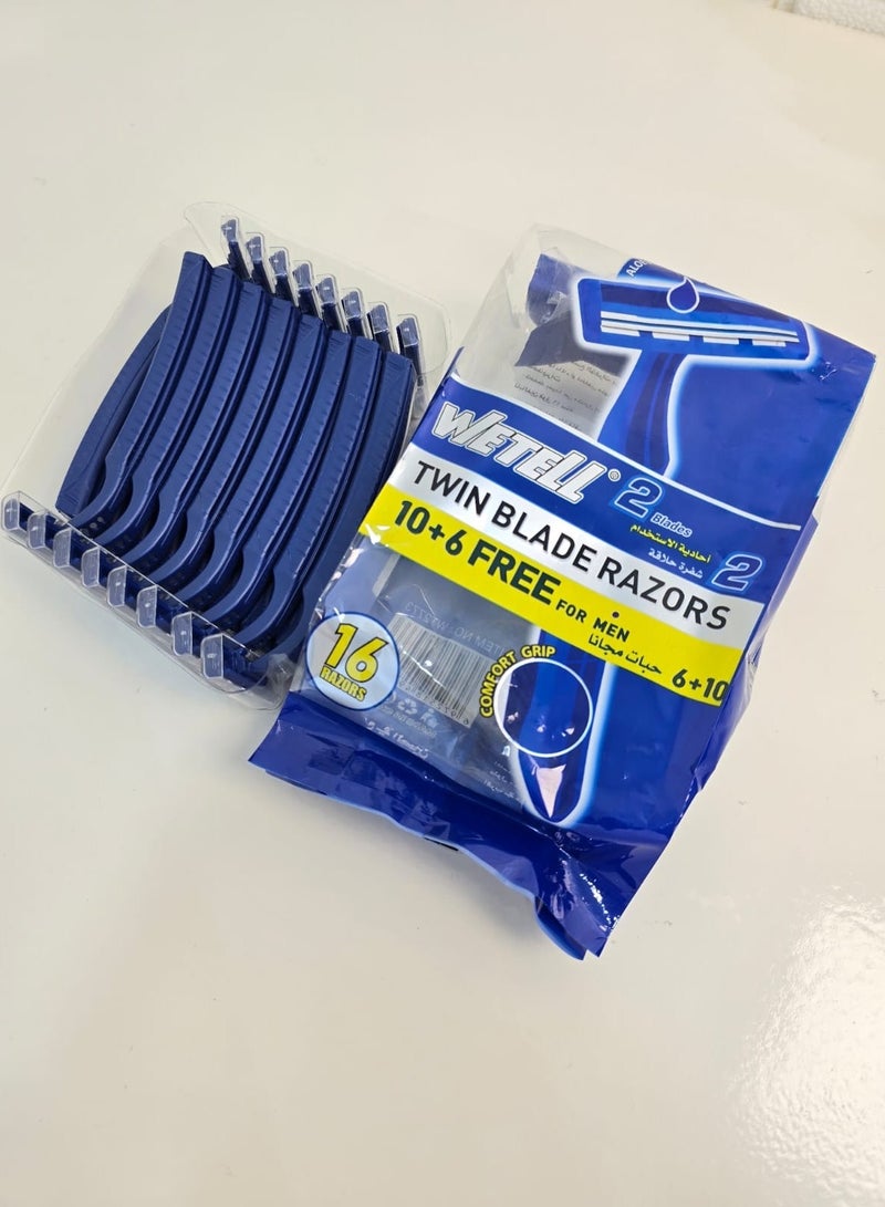 WETELL Blades TWIN BLADE RAZORS 10+6 FREE FOR MEN - Image 1