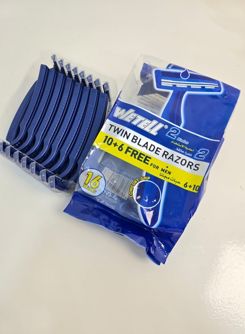 WETELL Blades TWIN BLADE RAZORS 10+6 FREE FOR MEN - Image 2