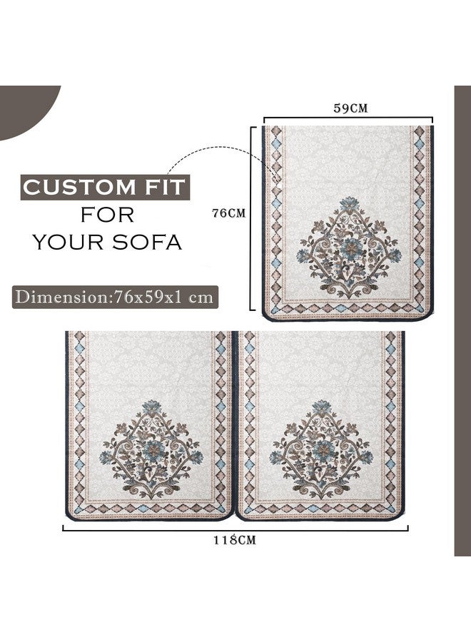 Kuber Industries Sofa Cover | Net 2+1+1 Seater Sofa Slip Cover Set | Couch Sofa Cover Set | Sofa Cover for Home | Sofa Slipcover for Living Room | Flower Digital Embroidery Print-730 | Green - Image 3