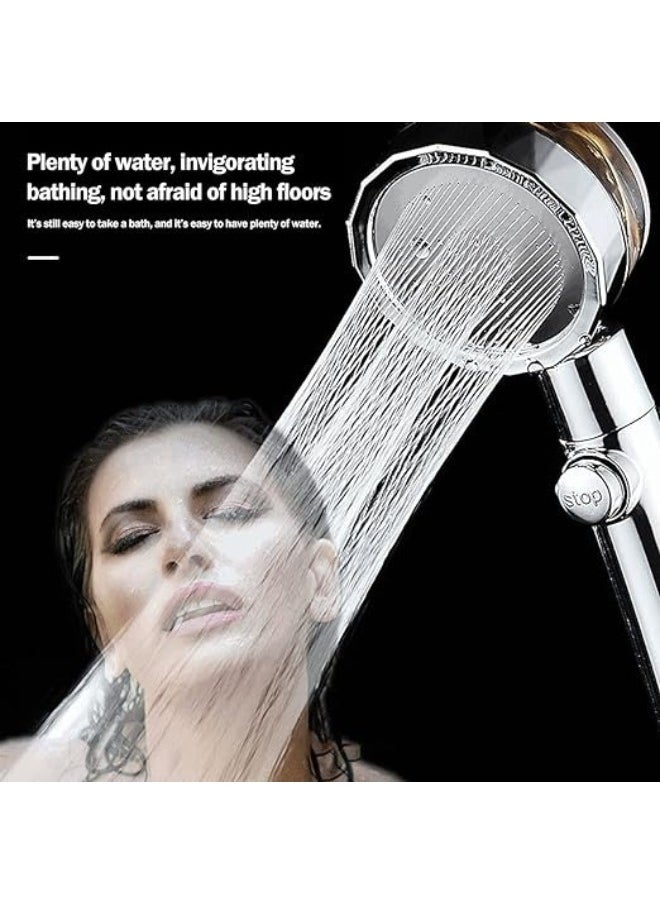 Generic - Turbo Fan Shower Head 360 Degree Rotation Water Saving Detachable Shower Head-Silver - Image 1