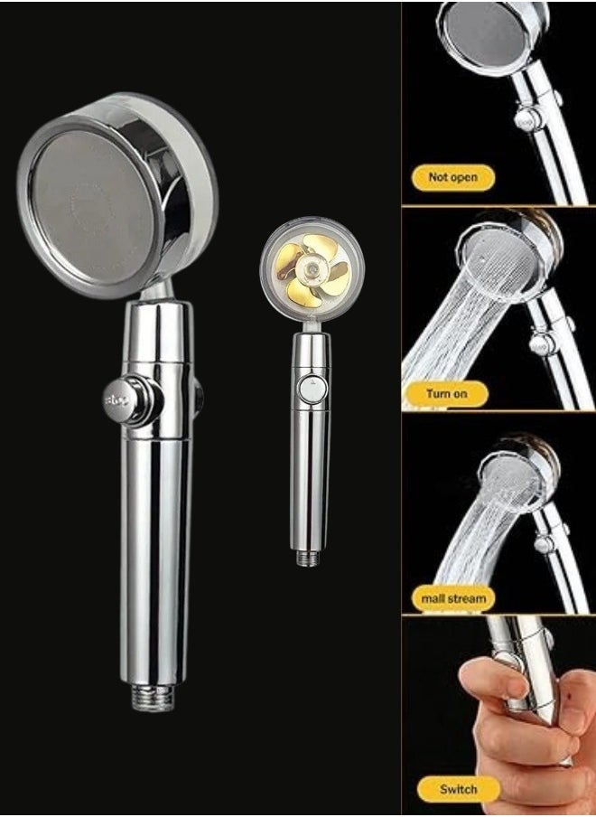 Generic - Turbo Fan Shower Head 360 Degree Rotation Water Saving Detachable Shower Head-Silver - Image 1