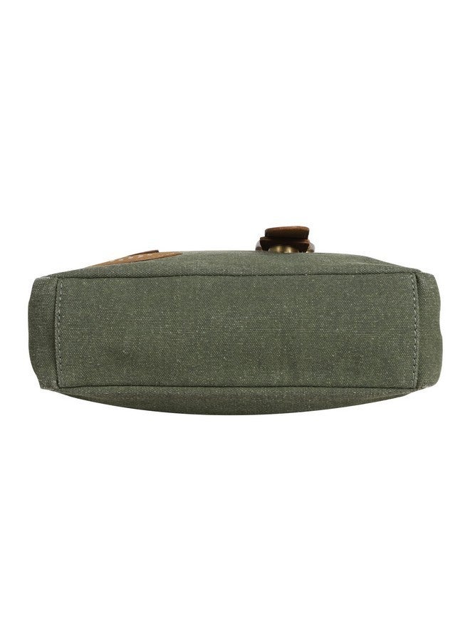 Mona B Canvas Sling Crossbody Bag with Stylish Design for Men and Women - Green - Image 4
