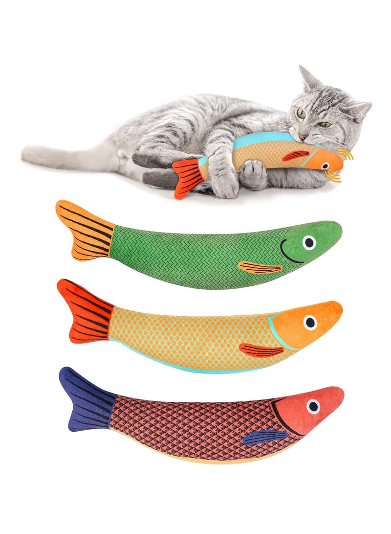 لعبة عشبة النعناع البري 3 قطع ألعاب مضغ القطط ألعاب عشبة النعناع البري المقاومة للعض مع جرس بالداخل لعبة تفاعلية على شكل قطة كرتونية - Image 1