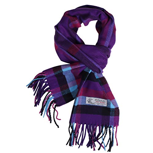 TZ Promise Men Women Tartan Plaid Check Cold weather Soft Warm Winter Cashmere Feel Scarf (Classic Purple Plaid) - Image 3