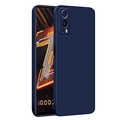 LIRAMARK Silicone Soft Back Cover Case for iQOO Z3 5G (Silicone Blue) - Image 1