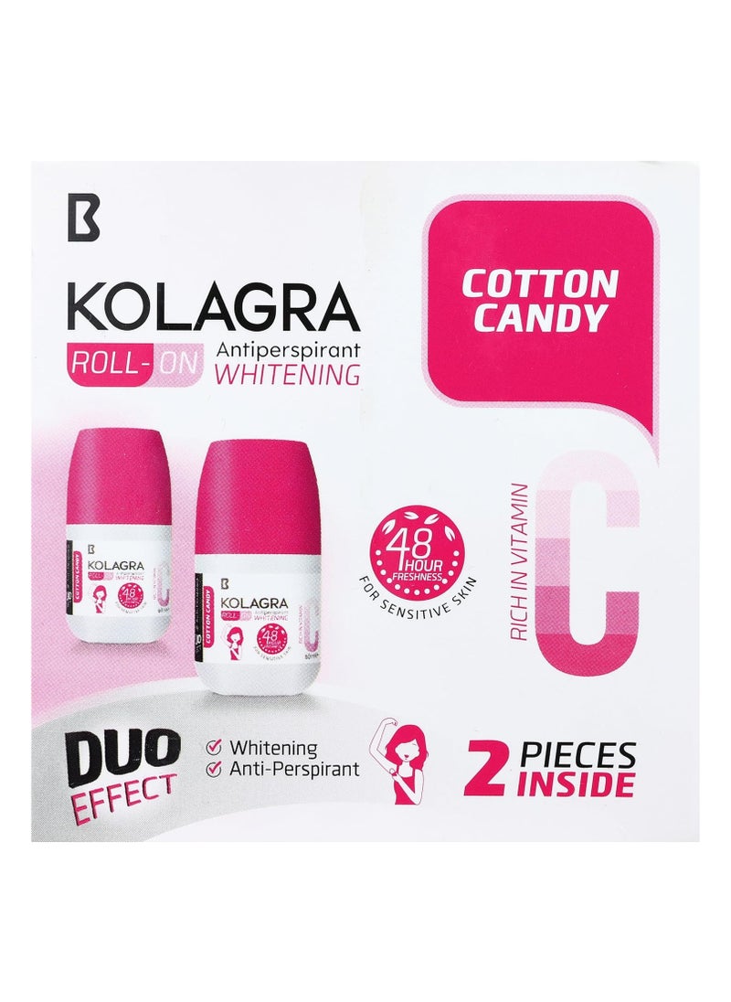 KOLAGRA - Roll On Antioerspirant Whitening Cotton Candy 2 PIECES INSIDE 60ML - Image 1