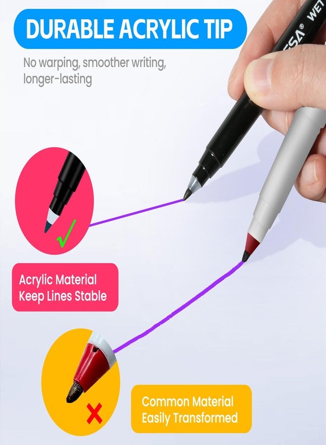 VEESA Magnetic Wet Erase Markers, Ultra Fine Tip (0.7mm), Low Odor, 12 Assorted Colors for Whiteboard, Office, Home & Classroom Supplies - Image 5