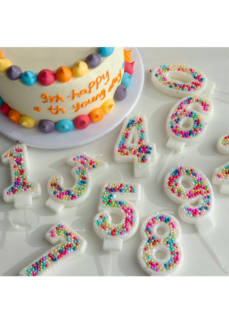 l&wen Number Birthday Candle, Colored Beads Number Cake Candles for Birthday, Weddings, Anniversaries and Theme Party Decorations 7cm (Number 9)  - Image 3
