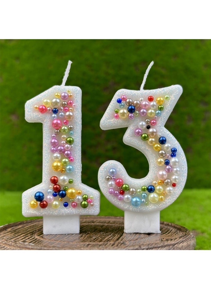l&wen Number Birthday Candle, Colored Beads Number Cake Candles for Birthday, Weddings, Anniversaries and Theme Party Decorations 7cm (Number 9)  - Image 4