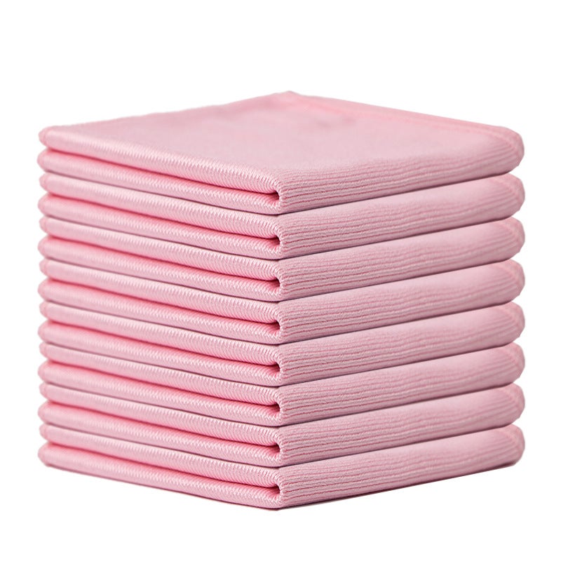 Generic Amazon Microfiber Glass Cleaning Cloth Household Window Desktop LCD Screen Water Stain Wipe Pink 