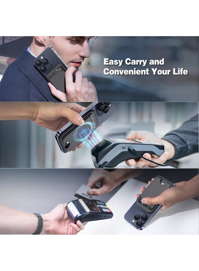 QYQBOON Mag-Safe Wallet Magnetic Wallet for Phone Lightweight Magnetic Phone Pouch Stand Adjustable Leather Mag-Safe Card Holder for iPhone 17/16/15/14/13/12 Series, Not for iPhone 13/12 Mini (Black) - Image 5