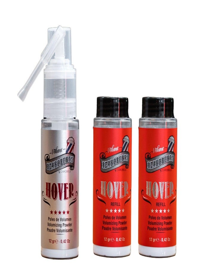 BEARDBURYS Hover Volume Hair Powder and 2 Refills Pack, Strong Hold and Matte Finish Hair Styling Powder with Natural and Flexible Hold, Adds Texture and Volume to Fine Hair, 12g Each - Image 1