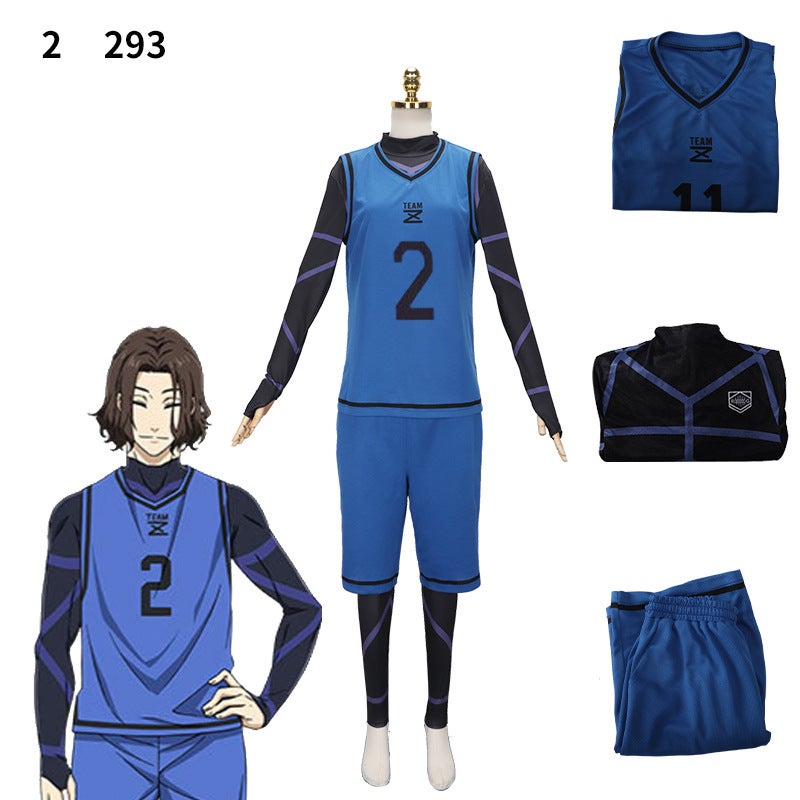 BLUELOCK blue prison cos clothing Jersey Jie Shiyi Bee Music Back thousand cut leopard Ma Guoguo God Lian Jie uniform Blue no. 2 + [jumpsuit]