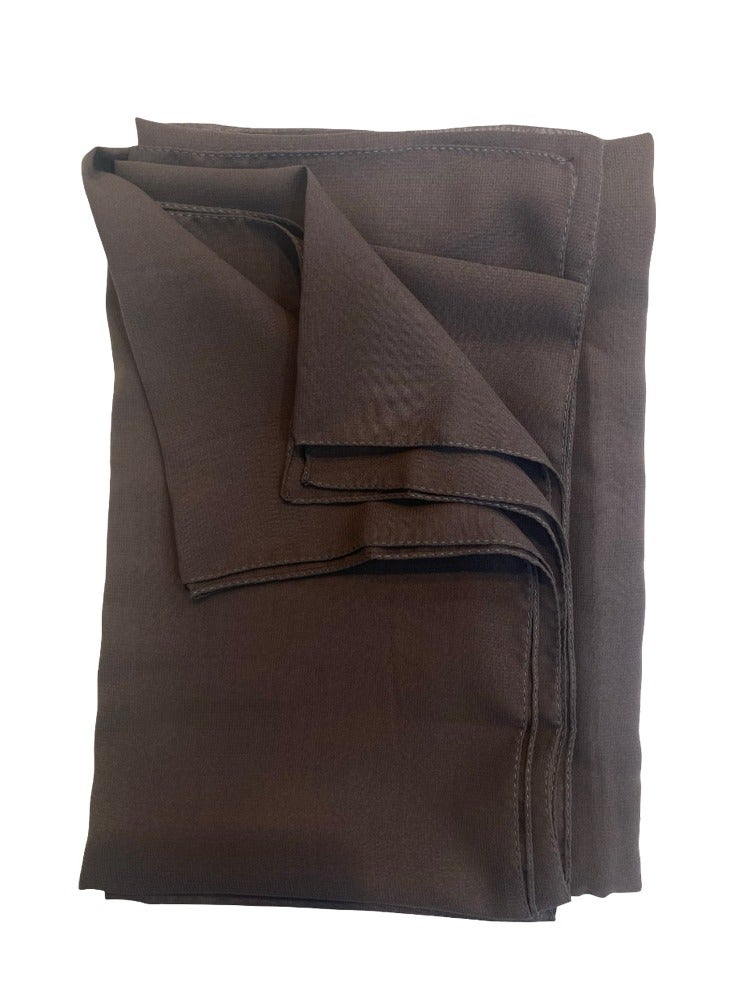 Dujalil Chiffon Lightweight Sheila & Hijab Scarf for Women, very Dark Brown #114, 200 x 70 cm, Indonesian Fabric - Image 2
