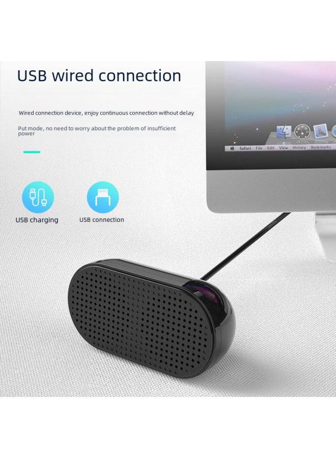 هونك سماعة كمبيوتر محمول وكمبيوتر مكتبي صغيرة عبر USB، ميني محمول لسطح المكتب والهاتف المحمول، كرت صوت صغير للمنزل، ستيريو صغير - Image 2