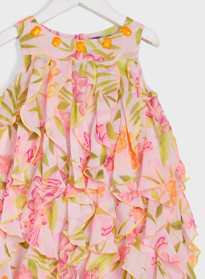 Nautinati Floral Georgette A-Line Dress