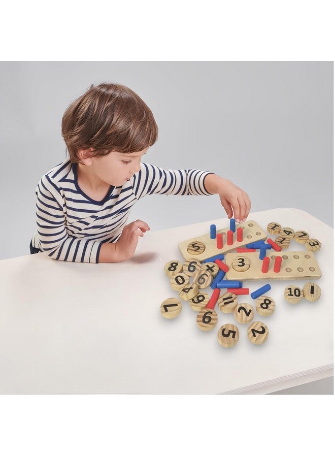 سمونيو لعبة لوحة العد الخشبية، أدوات تعليمية مكونة من عشرة صفوف - ألعاب تعليمية وحسابية - Image 2