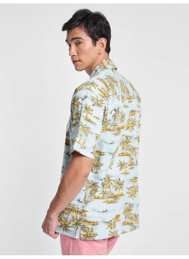 بيونغ Half Sleeve Palm Tree Hawaiian Shirt for Men Multicolour