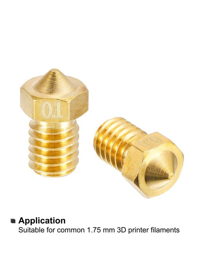 uxcell 20Pcs 3D Printer Nozzle, Brass Nozzle 0.1mm, Extruder Print Head for 1.75mm M6 3D Printer - Image 4
