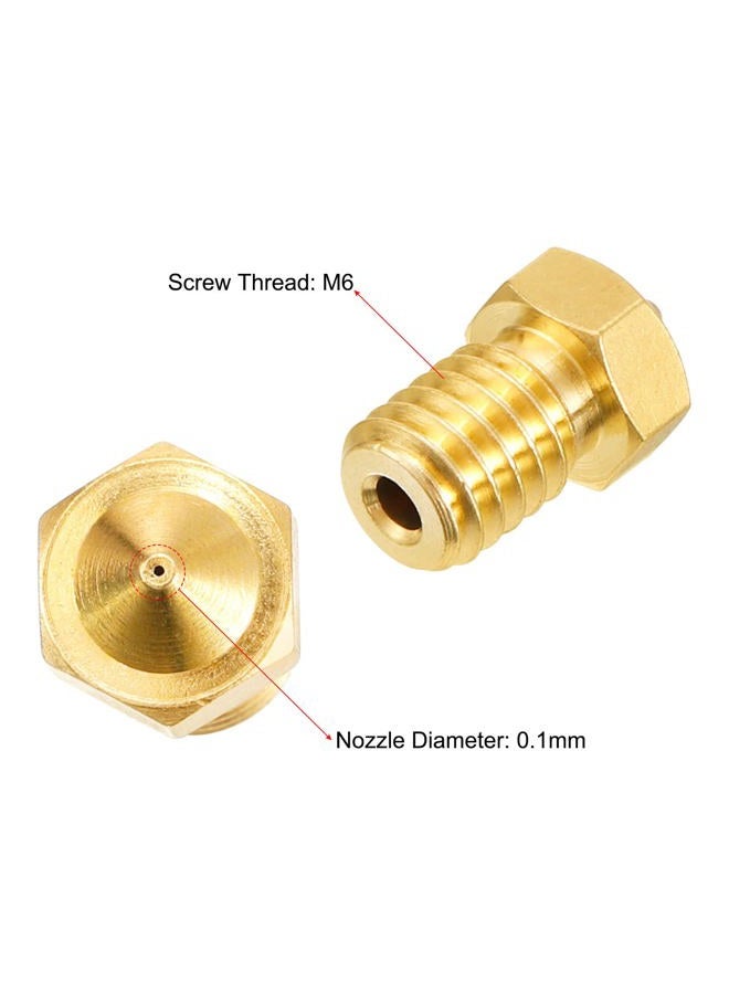 uxcell 20Pcs 3D Printer Nozzle, Brass Nozzle 0.1mm, Extruder Print Head for 1.75mm M6 3D Printer - Image 2