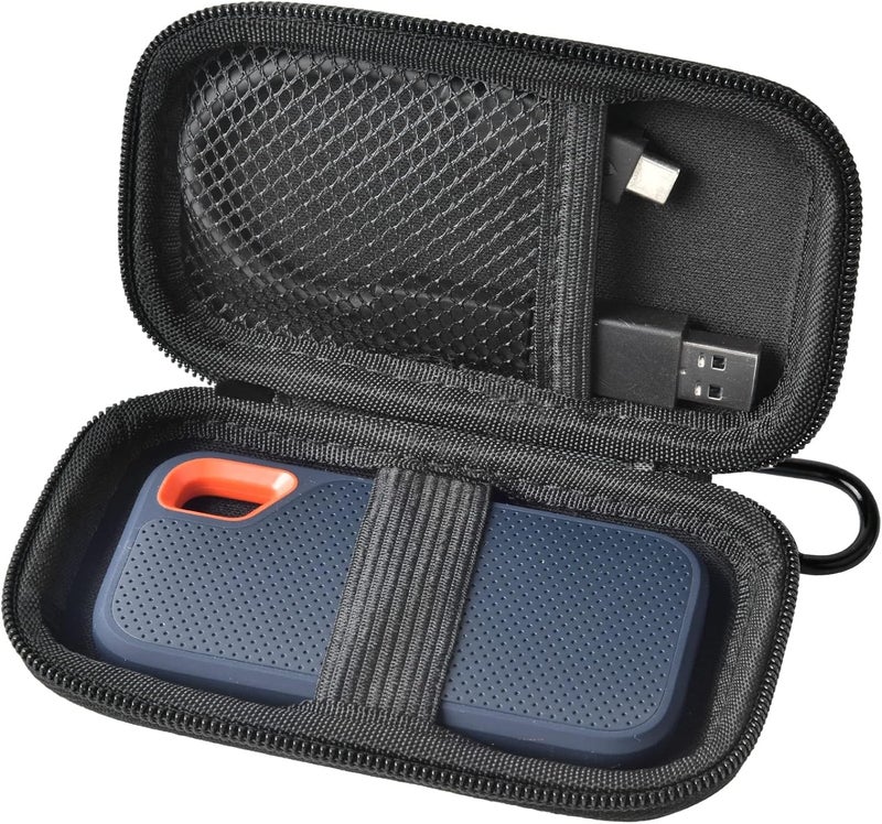 PAIYULE SSD Case for SanDisk Extreme Portable SSD & Extreme PRO, Hard Shell Protective Storage Bag with Carabiner, Fits 1TB 2TB 4TB 8TB External Solid State Drive for Business Travel (Fullblack) - Image 1