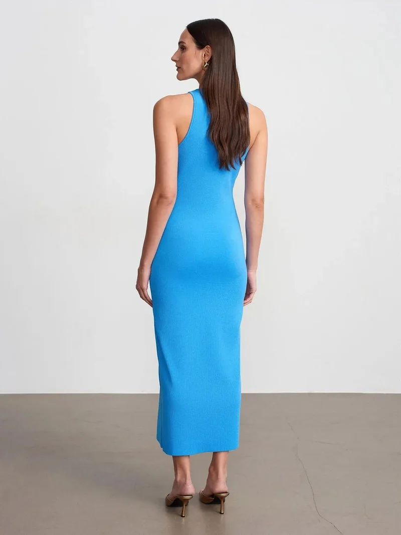 ديلفين DILVIN Sleeveless Ribbed Bodycon Midi Dress