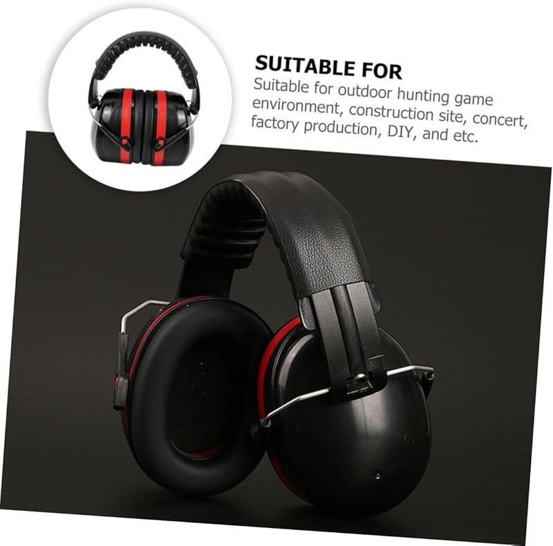 Jofuny Noise Cancelling Headphones For Drummers Protective Earmuffs With Dense Sponge Black - Image 4