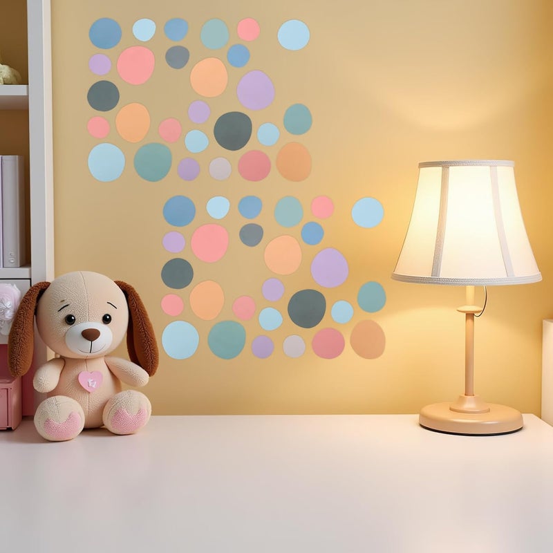 Boho Colorful Circle Dot Wall Decals Peel and Stick Vinyl Stickers for Nursery Bedroom Playroom Classroom Decor, 10pcs Set - Image 5