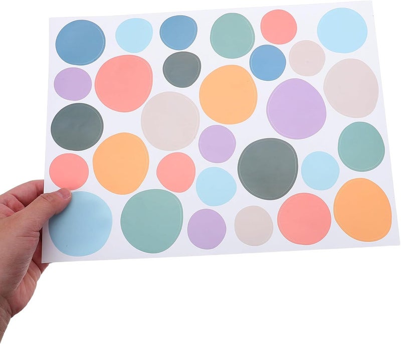 Boho Colorful Circle Dot Wall Decals Peel and Stick Vinyl Stickers for Nursery Bedroom Playroom Classroom Decor, 10pcs Set - Image 4