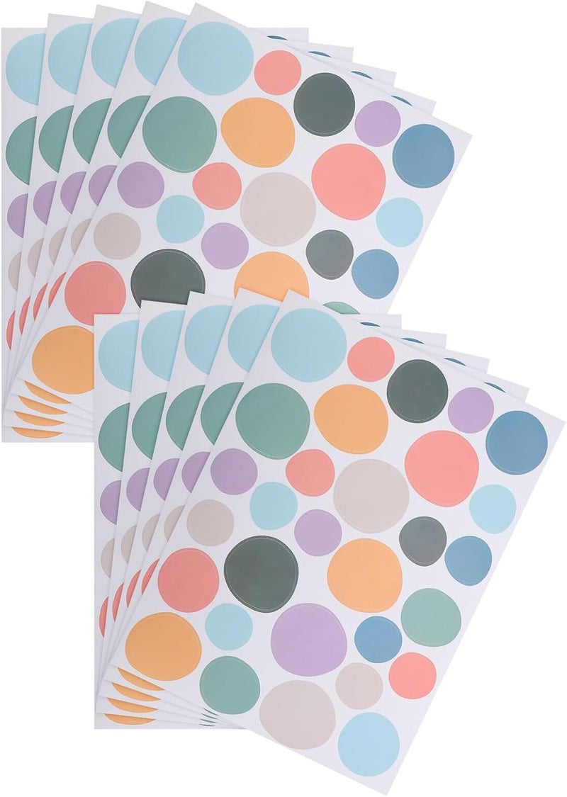 Boho Colorful Circle Dot Wall Decals Peel and Stick Vinyl Stickers for Nursery Bedroom Playroom Classroom Decor, 10pcs Set - Image 1